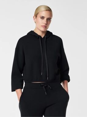 SPANX AirEssentials Black Cinched Women's Super-Soft Hoodie